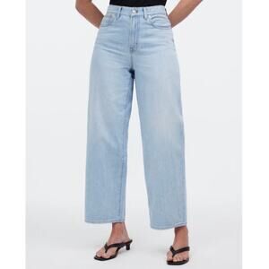 Madewell the perfect vintage wide-leg crop jeans light blue size 24